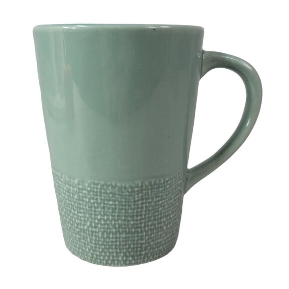 Starbucks Tall Texture Basketweave Mug Green 14oz Bottom Coffee Tea Ceramic 2006 - Picture 2 of 10